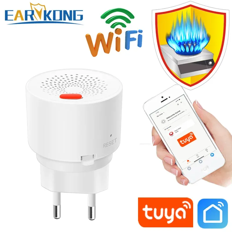 Detektor WiFi Gas Detektor Brennbares Haushaltsstrafe Smart Gas Alarm Sensor 2020 Neues WiFi -Alarmsystem Tuyasmart / Smart Life App