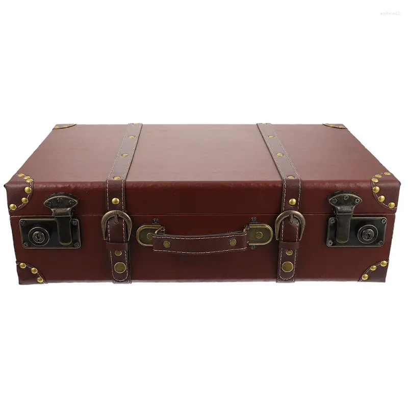 Gift Wrap Wooden Suitcase With Handle Home Adornment Decorate Vintage Decorative Boxes For