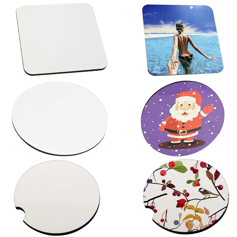 Placas Frete grátis 20pcs/lote de madeira MDF Coasters sublimação em branco MDF Colhas de cortiça com cortiça para trás para impressão de imprensa de calor