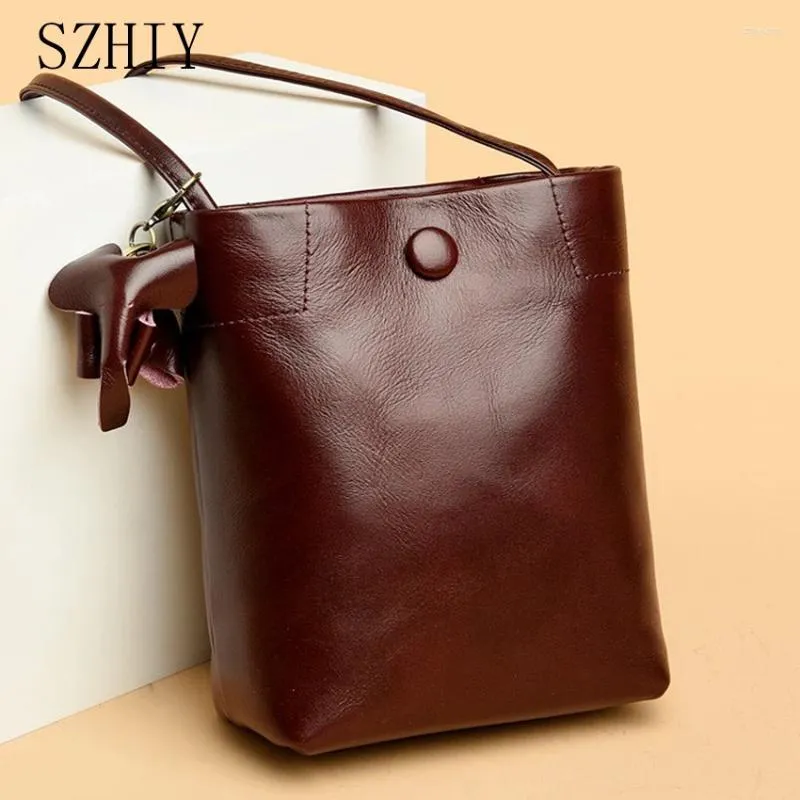 Schoudertassen echte lederen tas vrouwen crossbody portemonnee ontwerper toplaag plant planten gebruinde cowhide telefoon luxe verticaal zacht