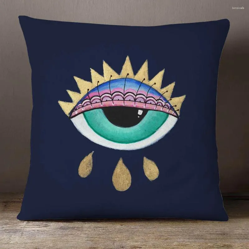 Kussen Turkse kwaad Eye bedekt modekleurverf decoratieve kussens voor bank 45x45cm woondecoratie