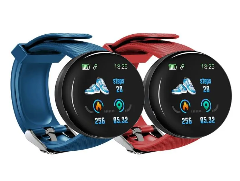 D18 Smart Bracciale Fitness Tracker Fitness Smartwatch Pressione arteriosa IP65 Frequenza cardiaca impermeabile con scatola di vendita al dettaglio per telefono Androi5718967