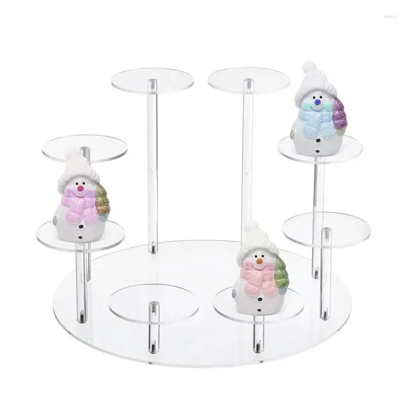 Decorative Plates Clear Display Risers 8-Tier Acrylic Stand For Figures Cosmetics Countertop Desktop Decoration