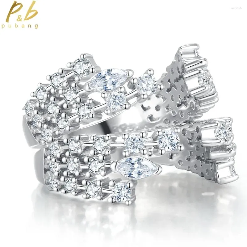 Cluster ringen pubang fijne sieraden solide 925 sterling zilveren edelsten