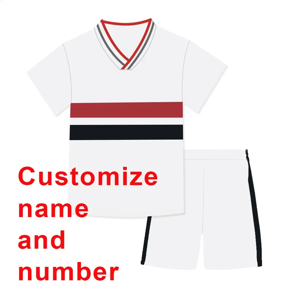 Customized Brazil Kids Jerseys Set 100 160cm Size Light Grey Shirt