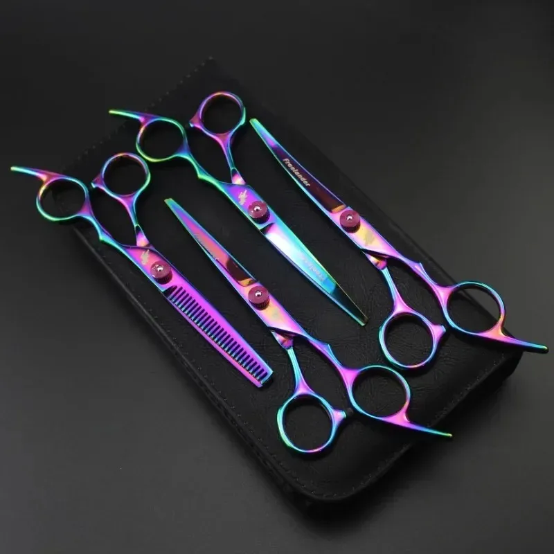 Ciseaux de cheveux de 6 pouces Hair Finage coupe Clipper Barber Ciseaux Ciscaillers Cisqueurs professionnels Baborber Coiffage Cisqueurs Cisseurs Shears pour les coiffeurs