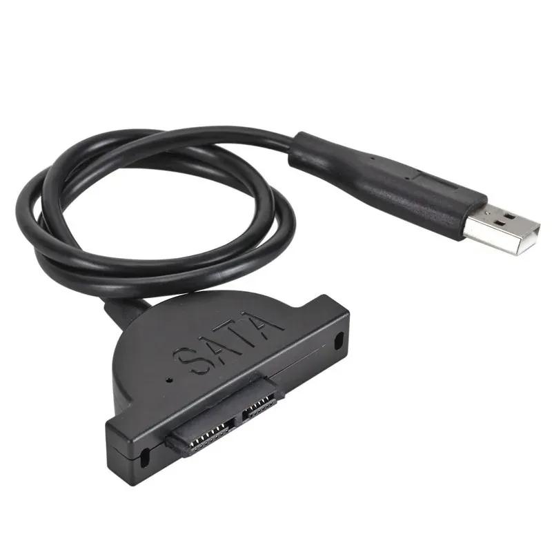 USB 2.0 ila Mini SATA II 7+6 Dizüstü Bilgisayar CD/DVD ROM Slimline Tahrik Dönüştürücü Kablo Vidaları Sabit Stil 