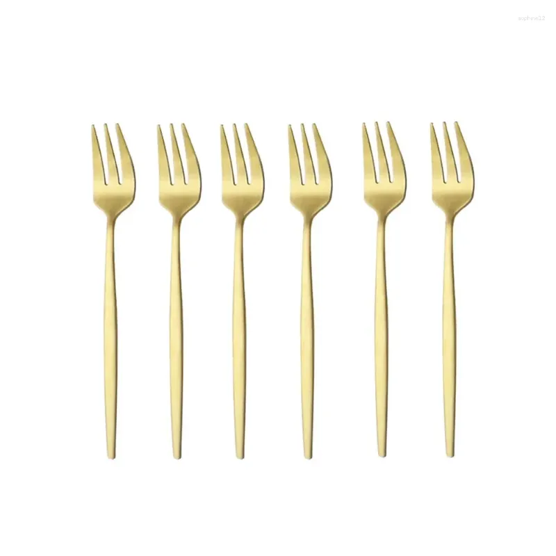 Set di stoviglie da 6 pezzi in acciaio inossidabile take matte forchette di frutta posate posate per posate per posate per tavole da tavolo insalata per insalata di dessert mini