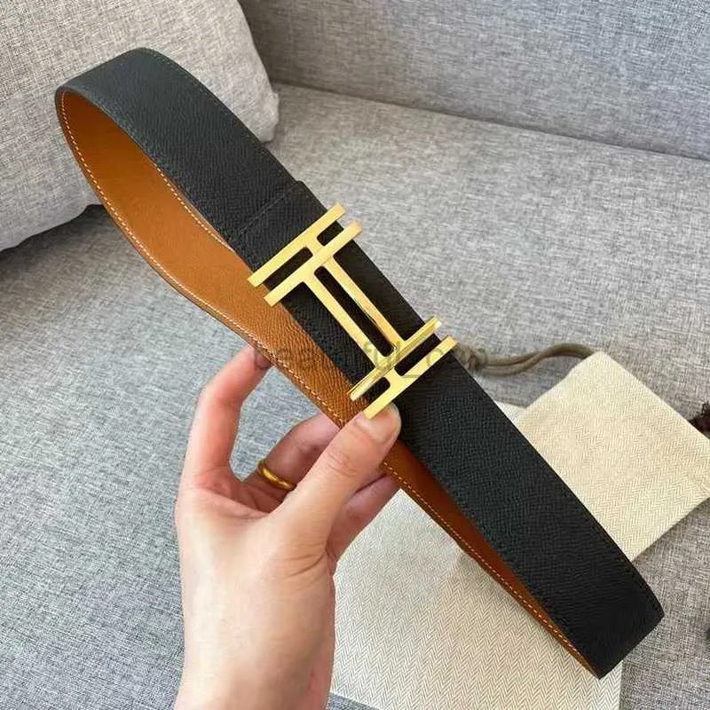 Belt Women's Belt Classics Belts Designer Mens and Woman Fashion Togo Leather classique ceinture réversible Black Brun H Gold Silver Buckles 38 cm xx82652