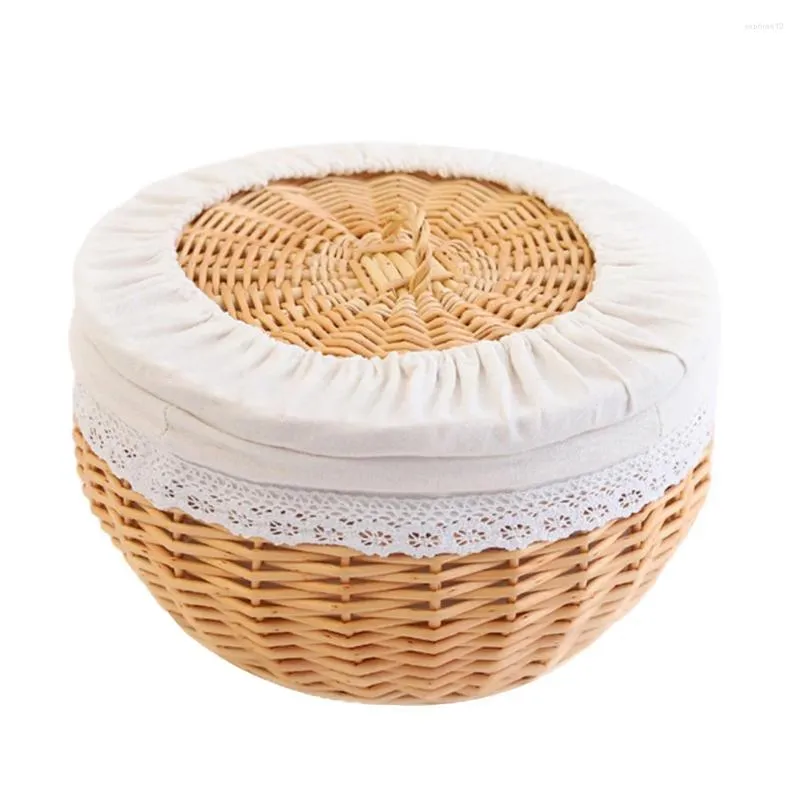 Dinnerware Sets Storage Basket Decorative Table Top Tray Delicate Wicker Woven Craft Weave