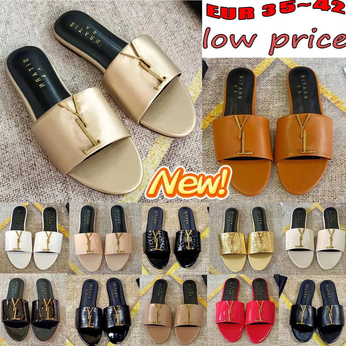 Moda Luxo Designer de verão Sandálias Sandálias Slides Slippers Slipper Slipper Beach Salto lampo lampo de salto plano Tamanho de boa qualidade 35-42