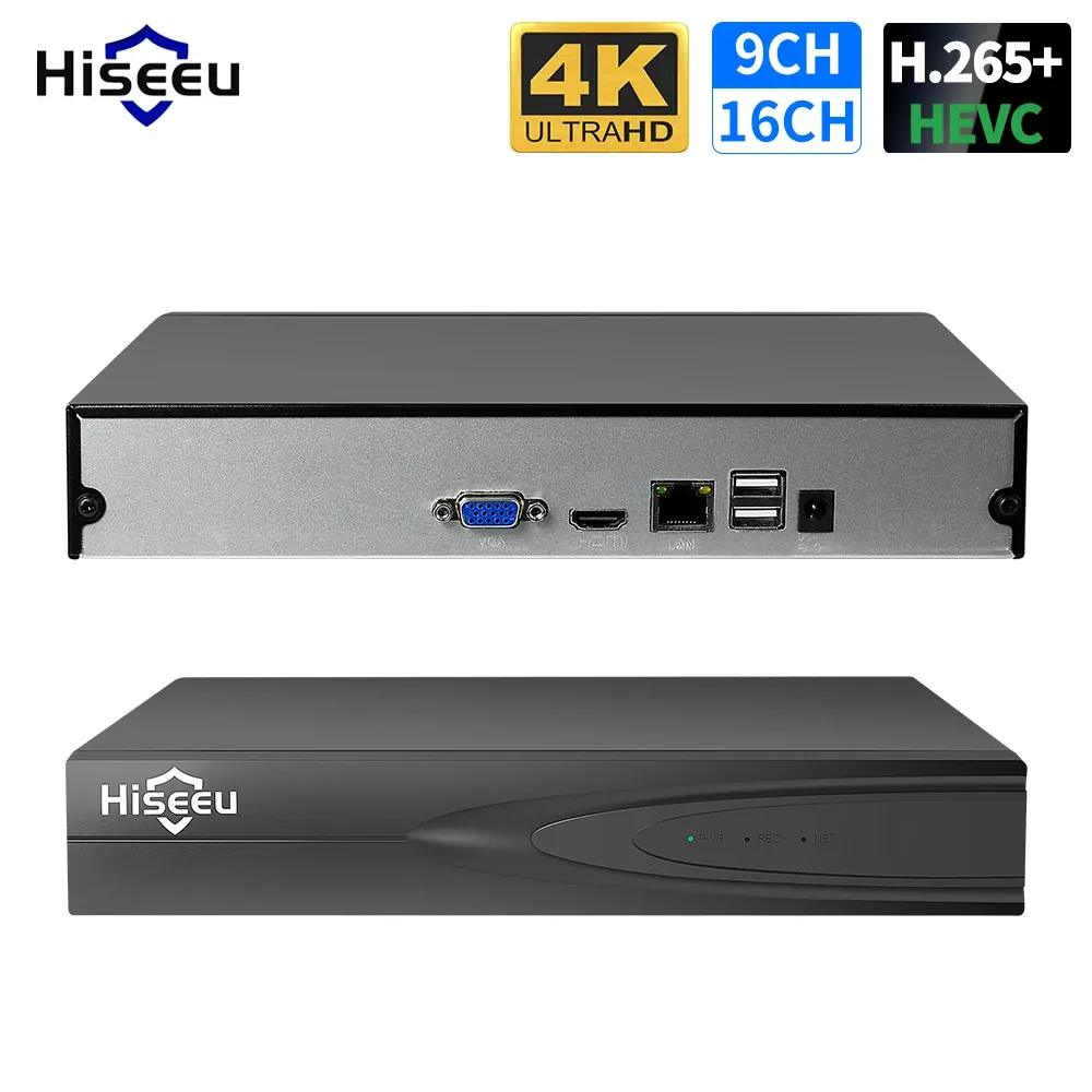 Webcams hiseeu h.265+ ip cctv di sorveglianza di sicurezza cct telecamera audio video nvr 8ch 16ch 32ch 4k 8MP 5MP 4MP Detection Metal