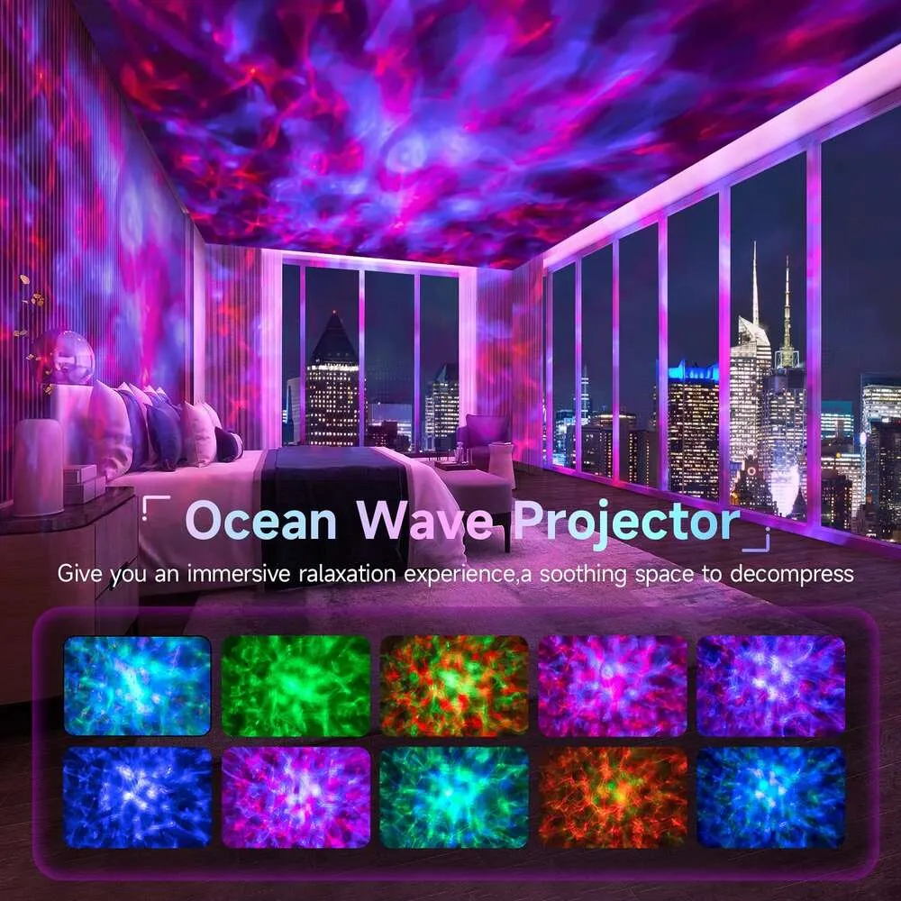 White Noise Night Bluetooth Music Skylight Star Light Projector for Bedroom Children