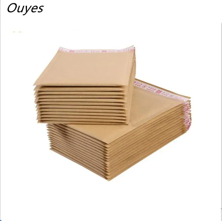 Buste 100pcs Kraft Paper Bubble Spedizione buste borse di spedizione di spedizione Mailer bobble bolla imbottita busta per imballaggio busta