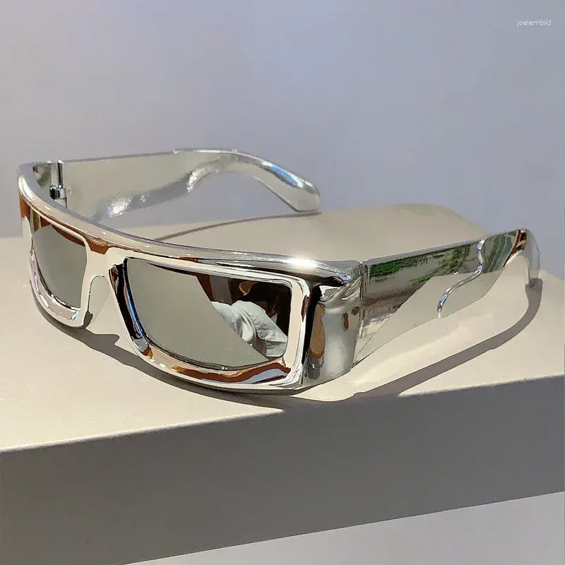 Güneş Gözlüğü Kammpt Y2K Sargı Yuvarlak Erkekler 2024 Metalik Rim Açık Hava Spor Kadınları Gölgeleri Modaya Marka Tasarımı Vintage UV400 Gözlük