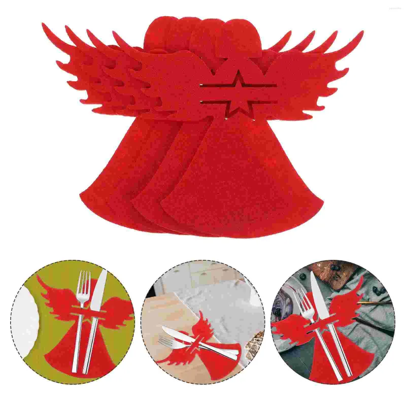 Armazenamento de cozinha 4 PCs Conjunto de talheres de Natal para decoração de tabela de pano de pano de pano de mesa capas