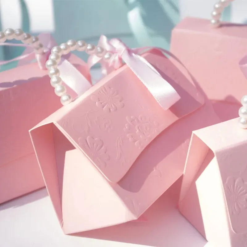 10pcs / lot Party Party Mariage Favor Boîtes-cadeaux Chocolate Treat Candy Sac cadeau Baby Shower Discorce d'anniversaire