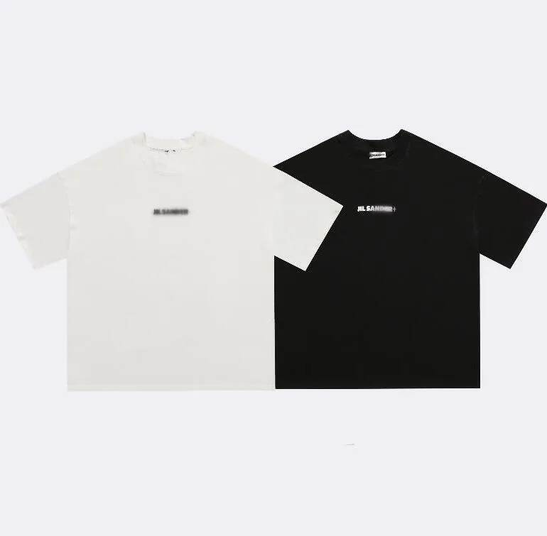 New Jil Sander+ Summer Camisetas de algodão agradável e respirável para mulheres e homens Moda confortável Casais Tops Casual Tshirts For Girls