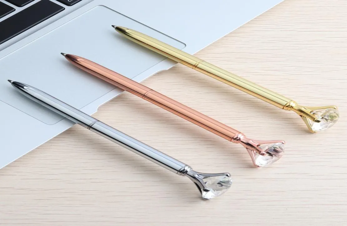 Luxury Metal Crystal Diamond Pen 8 Colors Polka Dot Ball Pens Fashion 19 Carat Large Diamond Ballpoint Pens For School Office4156800