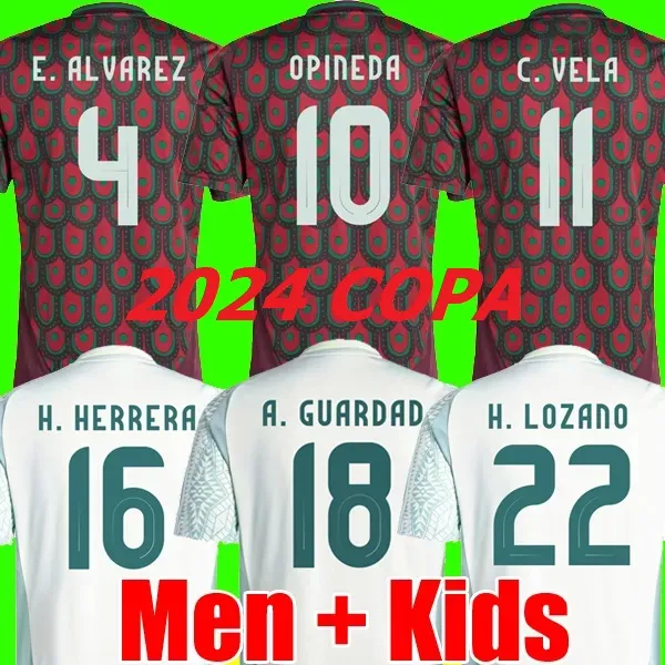 Mexico Retro Soccer Jerseys 2024 Copa America Raul Chicharito Lozano Dos Santos 24 25 H.Lozano Men Kids Football Shirts Uniformer Fans Player Version