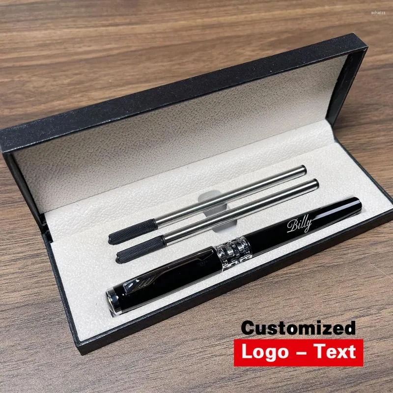 Ustaw luksusowy metalowy punkt do napełniania pióra i kombinacja pudełek do pisania biurowego biura papieru biurowego