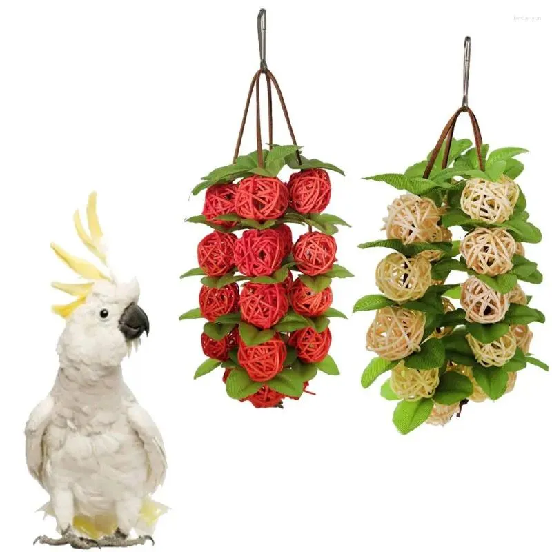 Autres fournitures d'oiseaux drôles Creative Interactive Toys Wood Natural Hanging Toy Perrot Molars Rattan Ball