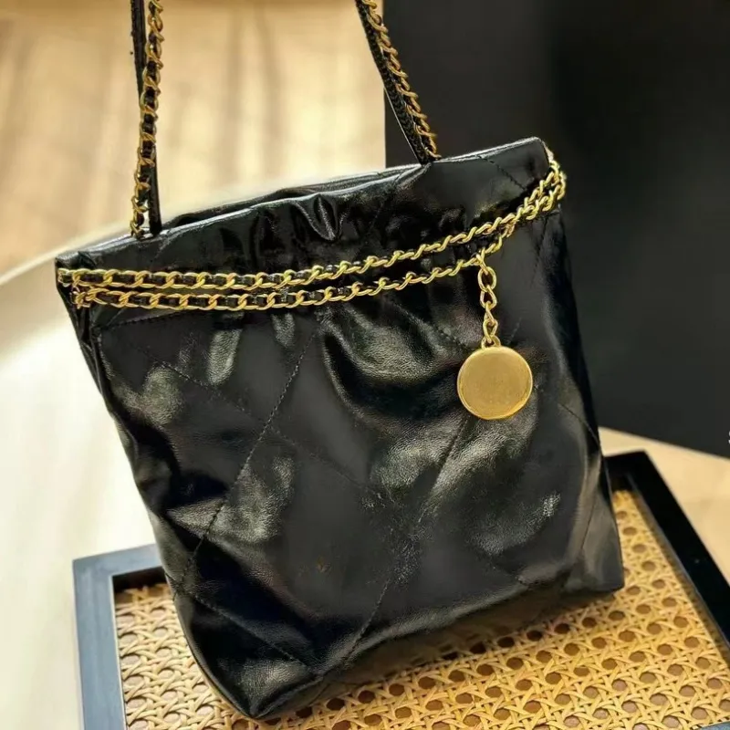 Mini Genuine Leather Shoulder Bag with Pearl Chain Designer