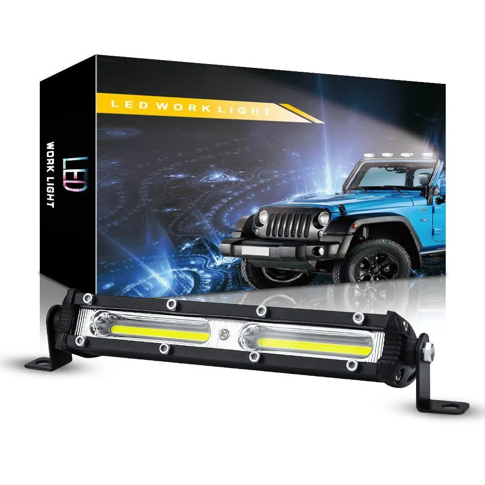 Barre di luce Luci di lavoro da 18 w da 7 pollici LED Auto LED bar di lavoro fuori strada lampada da strada 12v 24v per camion SUV ATV 4x4 moto barca Uaz Fog HEA Oti9T