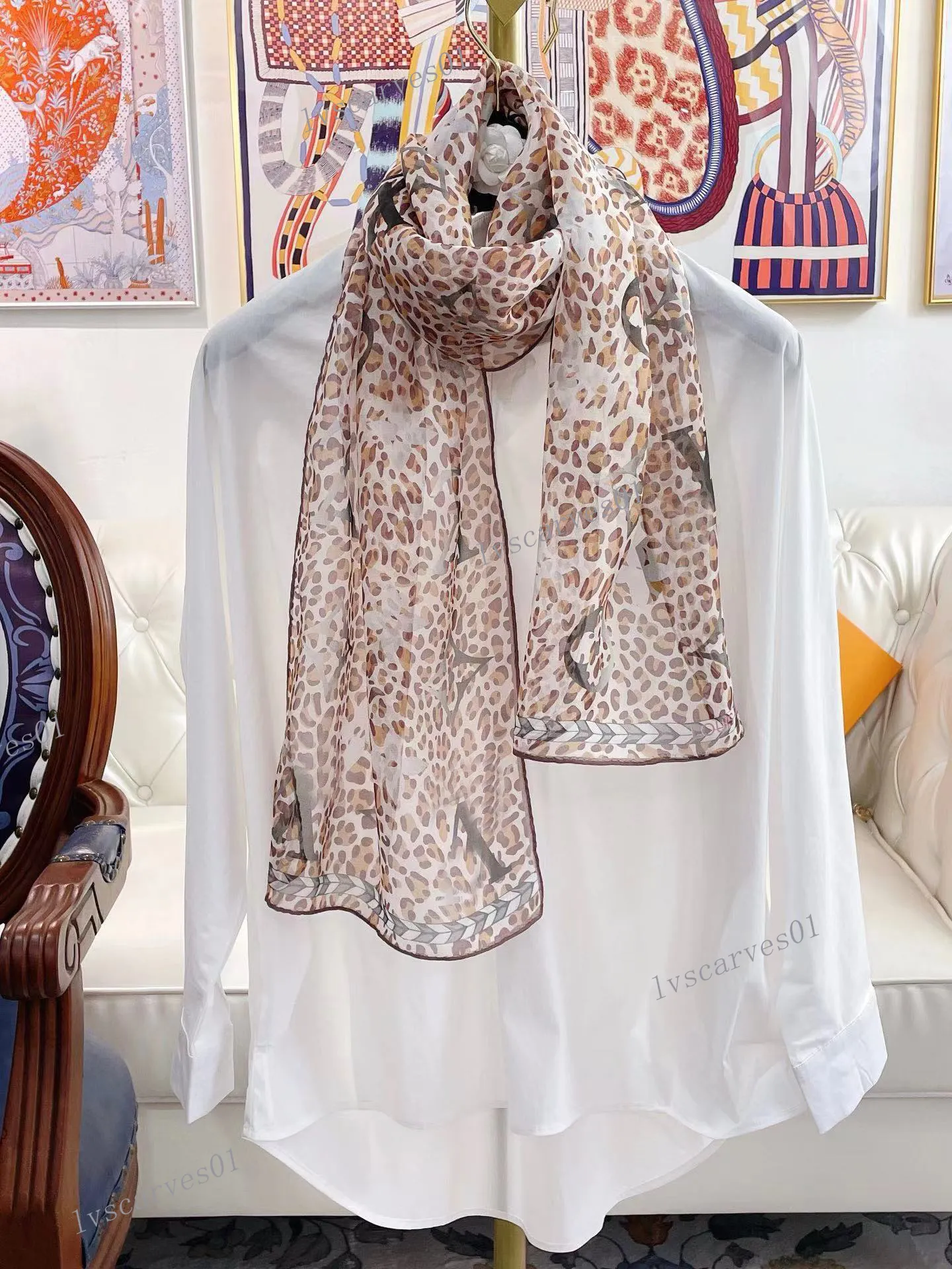 Silk Head Scarf for Women, 35 × 155 cm 13.8 × 61 in 