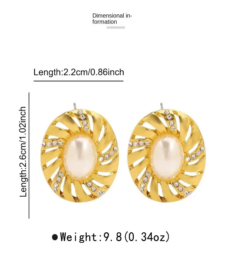 Diamant-Oval-Ohrringe, Retro-Quadrat-Perlenanhänger-Halskette, Großhandel 241106_voghion.com