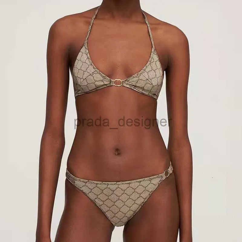 Kvinnors badkläder designers lyx bikinis designer g brev sexiga tvåstycken baddräkt låg midje strandkläder set bikini de luxe ww72552