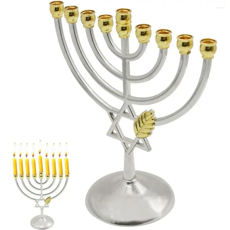 Kandelhouders Menorah 9-Branch Candlestick Holder Polished Vintage Classic Stand for Year Festival Home Decoratie