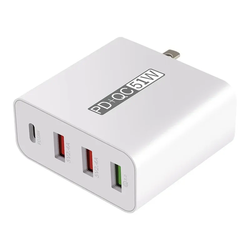 51W Multi -Quick -Ladung 3.0 USB -Ladegerät PD USB Typ C QC3.0 QC Turbo Wandladegerät für iPhone 11 Pro Max Xiaomi