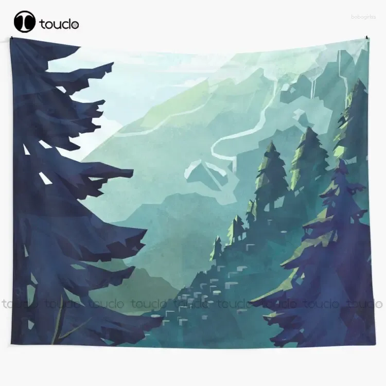 Tapestries Canadian Mountain Tapestry Wall Hanging For Living Room Bedroom Dorm Home Decor Printed