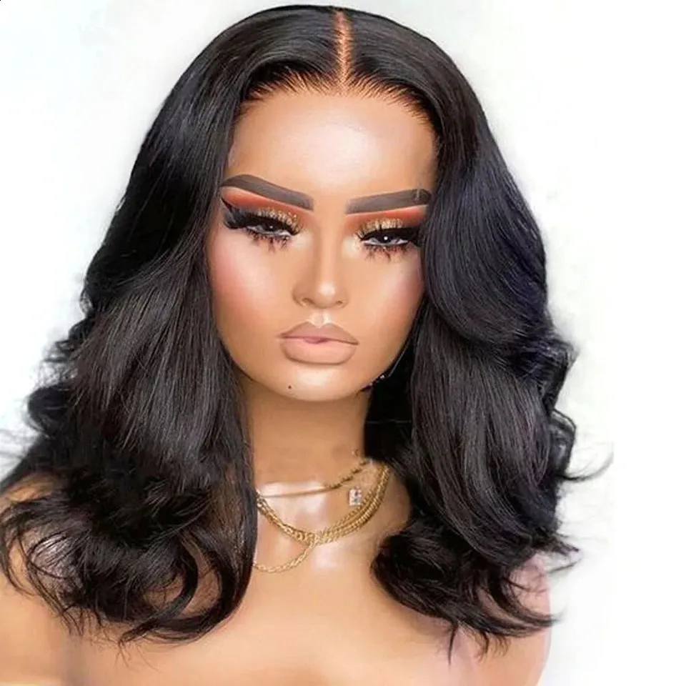 180D Glueless Body Wave Human Hair 13x6x1 Bob deel Lace Braziliaanse front voor vrouwen 240401