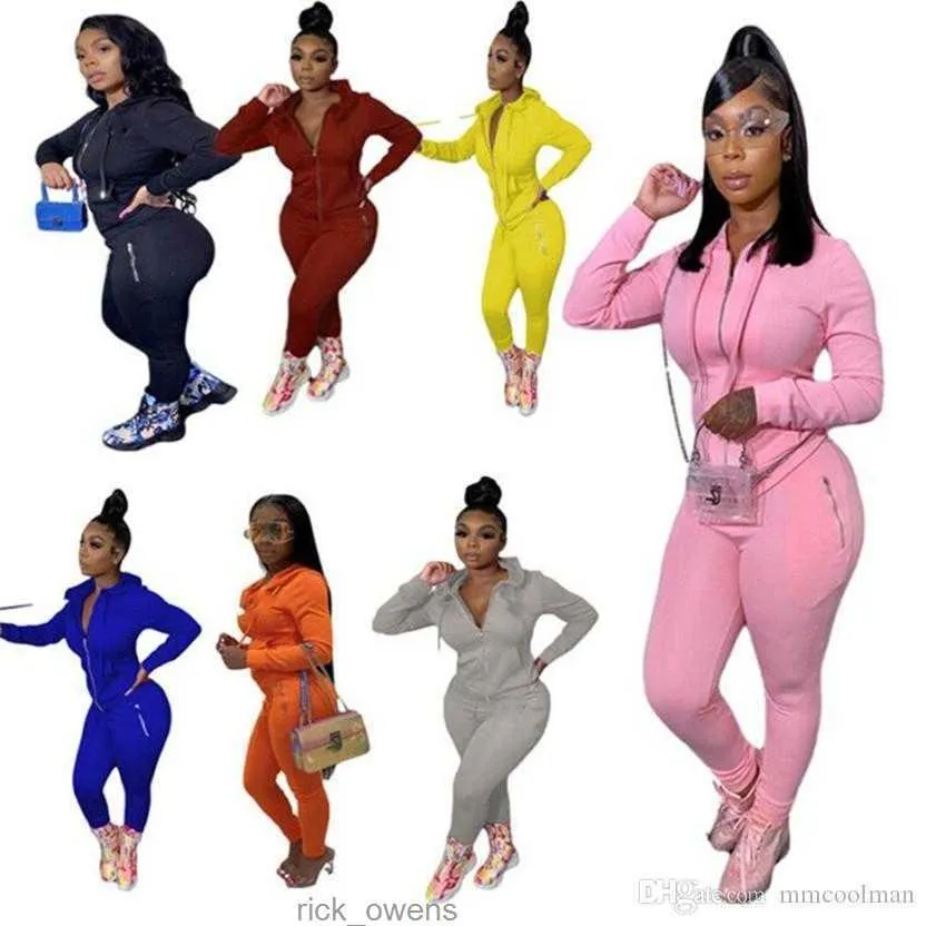 Damen Trailsuits 2023 Herbst Winter Kleidung Joggeranzug schwarze Trails -Einrichtungen Langarmjacke Hose Solid Color Plus Size Zwei -Stück -Set Casual Sweatsuits