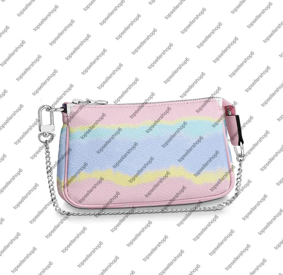 M69269 Escale Mini Pochette Accesoires Женщины гигантские холст мини -дизайнерские сцепления, бродяга, маленькая сумка, серебряная цепная галстука, кошелек, 8531103