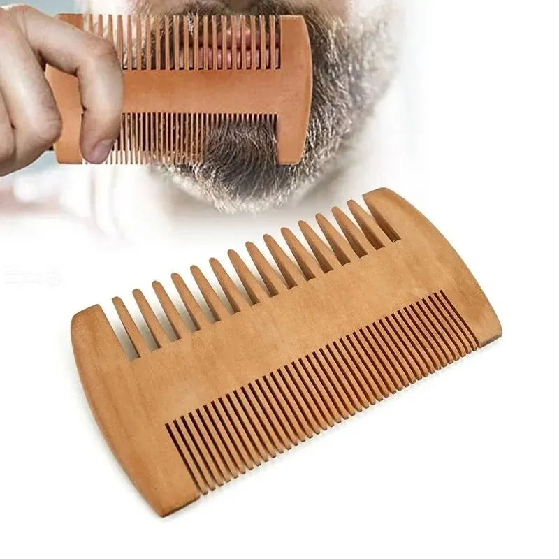 2024 Cabelo de madeira de pêra natural pente de pente de barba Cuidado de barba Anti-estático Massagem da cabeça da cabeça clássica Pente portátil Ferramenta de cuidados com cabelos portáteis para natura