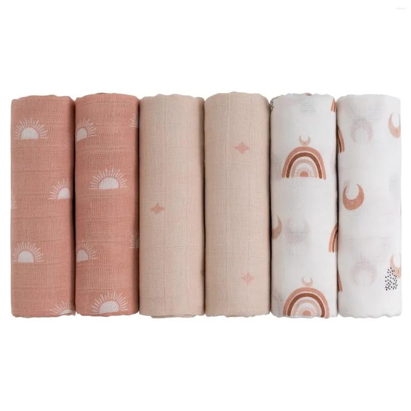 ブランケットGllquen Baby Cotton Muslin Swaddle Reeceing Burp Cloths Squares Boring Soft Soft for Boy Girl Born 28 "x28"