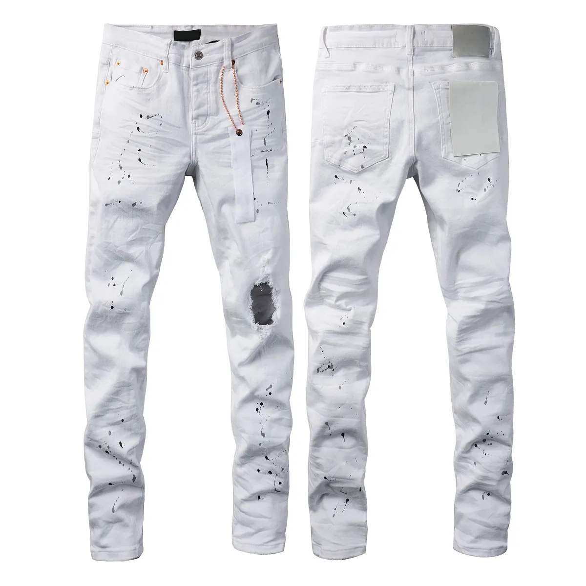 Designer Jeans Purple Men Jeans Designer Stacker Jeans Men Slim Skinny Motorcycle Bikers Pantal