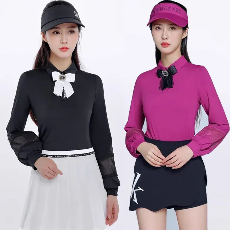 Kappen 2023 Golfbekleidung Neue Frühlings- und Herbst -Damen Golfhemd Schnelldrehung atmungsaktives Mode lässig Langarm Shirt kostenlos Versand