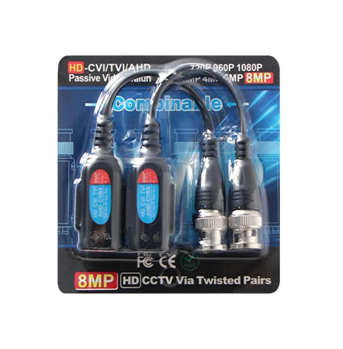Émetteur-récepteur BALUN vidéo HD CVI avec emballage pour la caméra CCTV05692317