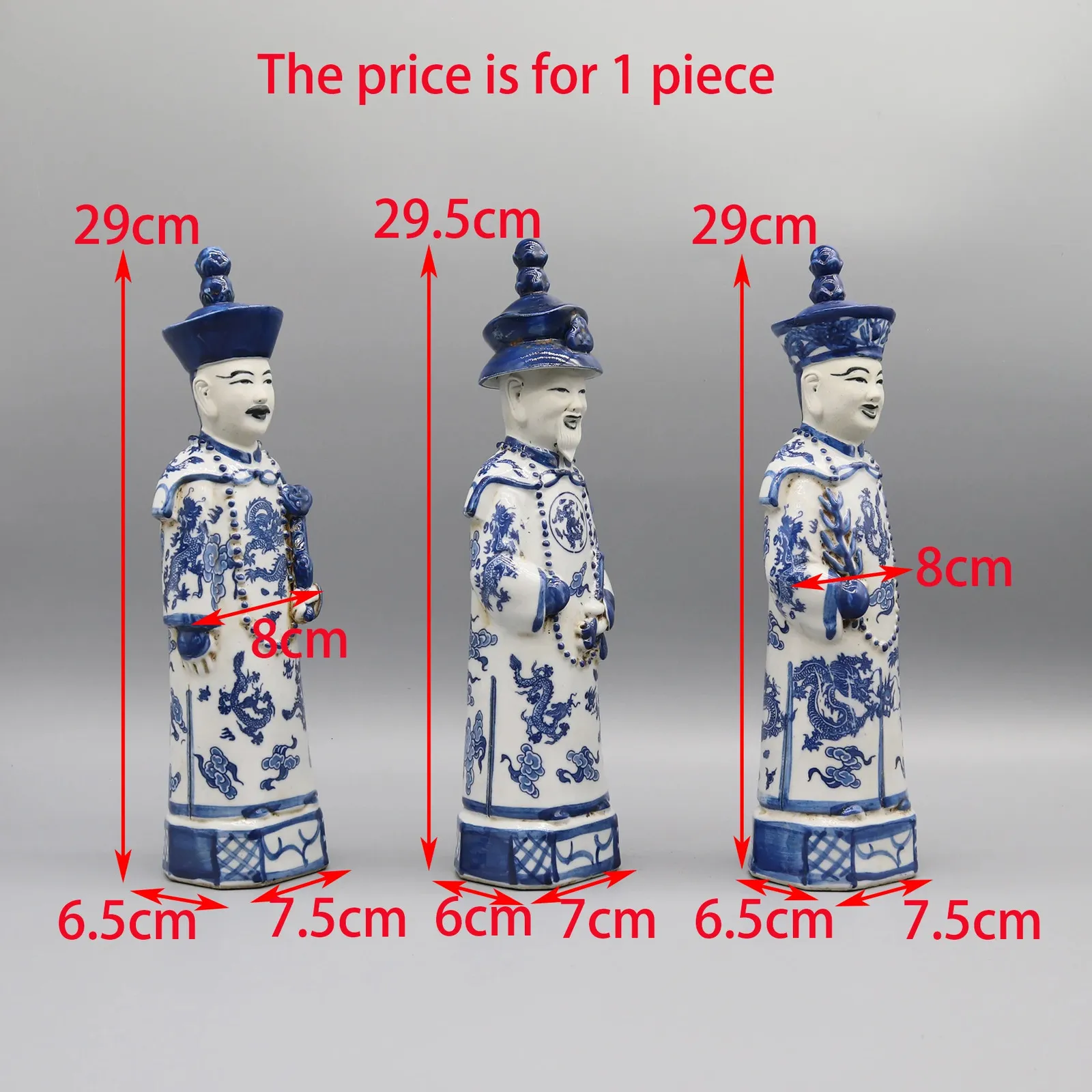 手彫り王冠をかぶった皇帝像 天然素材 白材 彫刻 中国古玩 唐物