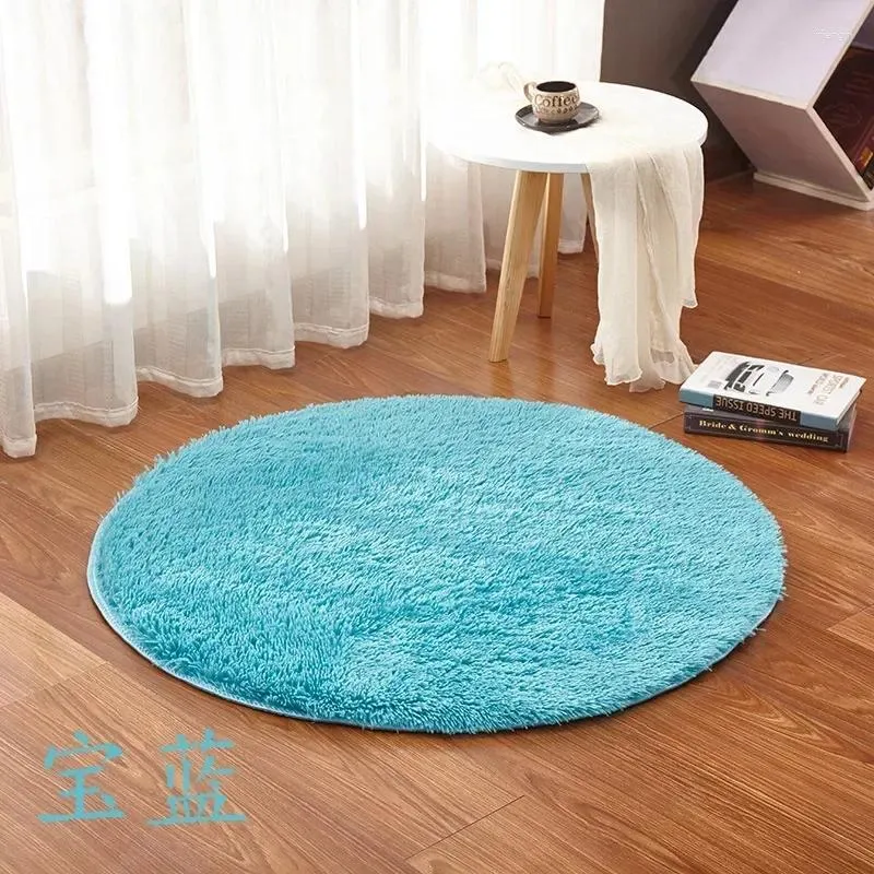 Carpets Circular Living Room Chair Mat Floor Computer Yoga Can Be Washed White