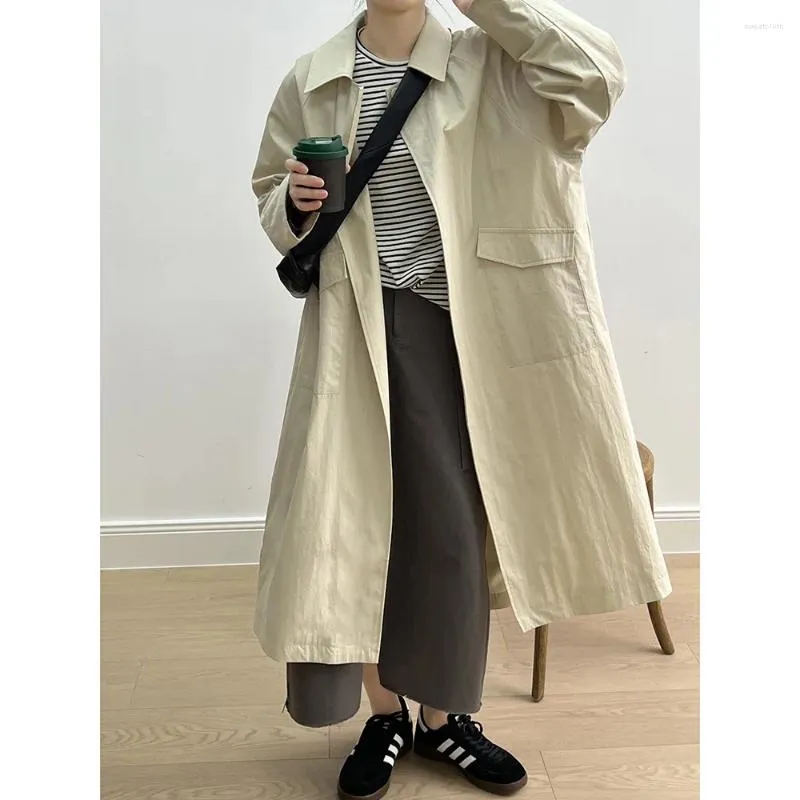 Trench Coats Femme Superaen Japanese Retro Style Windbreaker 2024 Spring Korean Wack Veste