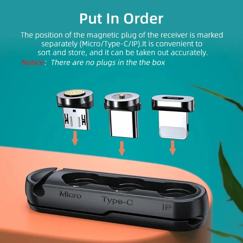 2024 Magnetsteck -Hülle tragbare Speicherbox für iPhone Micro USB Typ -C Magnet -Lautanbieter -Adapter -Anschlusskabel -Kabel Organizer für tragbare Speicherbox