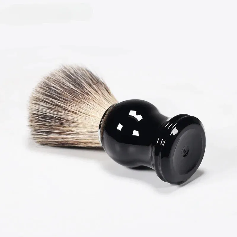 Badger Hair Homem Men's Brush Salon Men Men da barba Facial Limpeza Tool Brush Razor Brush com maçaneta de madeira / plástico