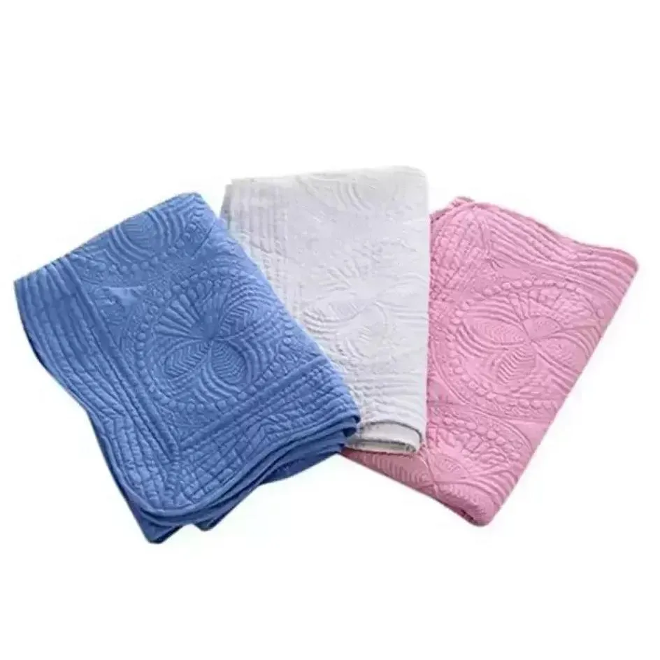 Blanket 23 Colors Ins Baby Toddler Pure Cotton Embroidered Infant Ruffle Quilt Ddling Breathable Air Conditioning Drop Delivery Home G Dhqtu