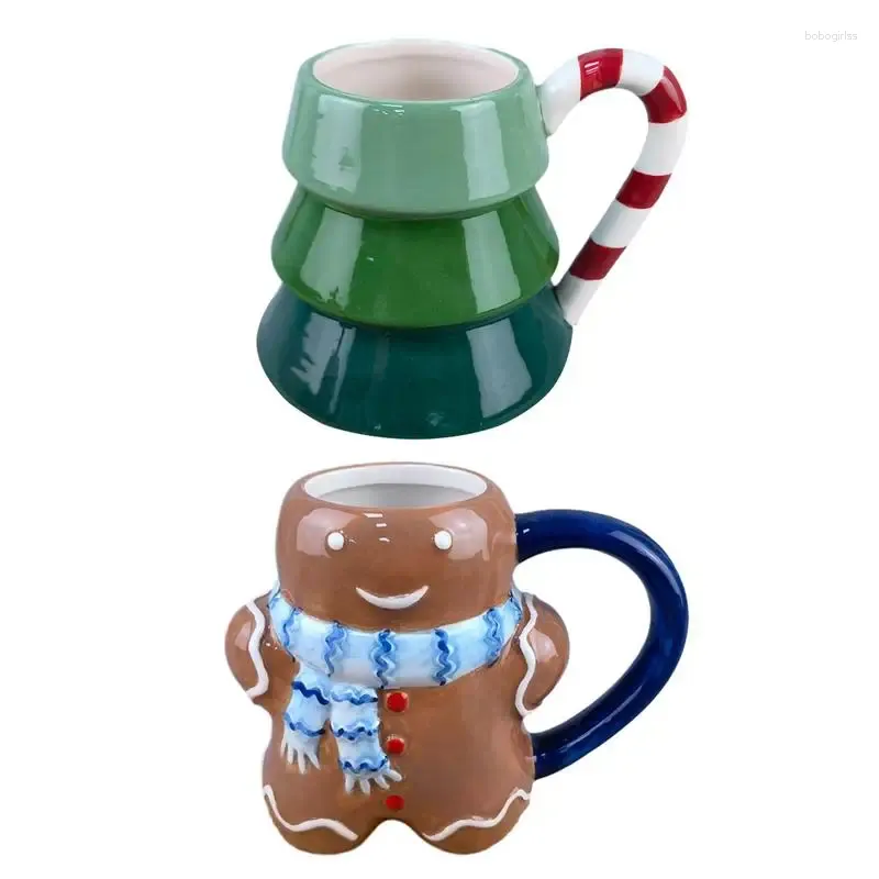 Mugs 3D Christmas Mug Ceramic Character Novelty Coffee Cute Holiday And