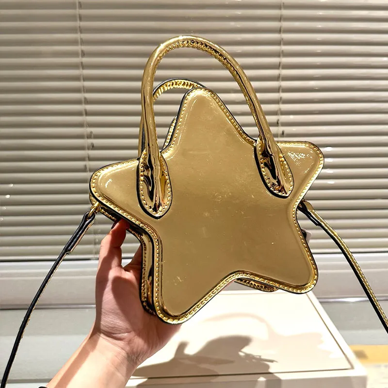 Bolsa de moda Bag Cowhide Versión de geometría limitada de alta calidad Tamaño de bolsa de 15x21 cm Bolsa de estrella